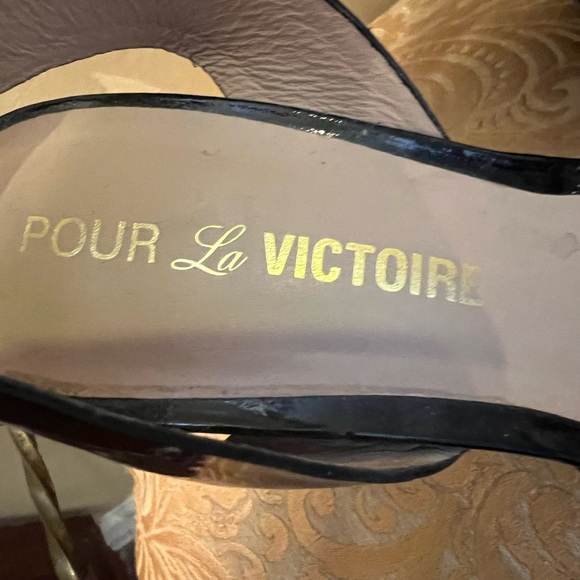 Beautiful pour la Victorie black patent platform shoes size 6 1/2 - Picture 5 of 6